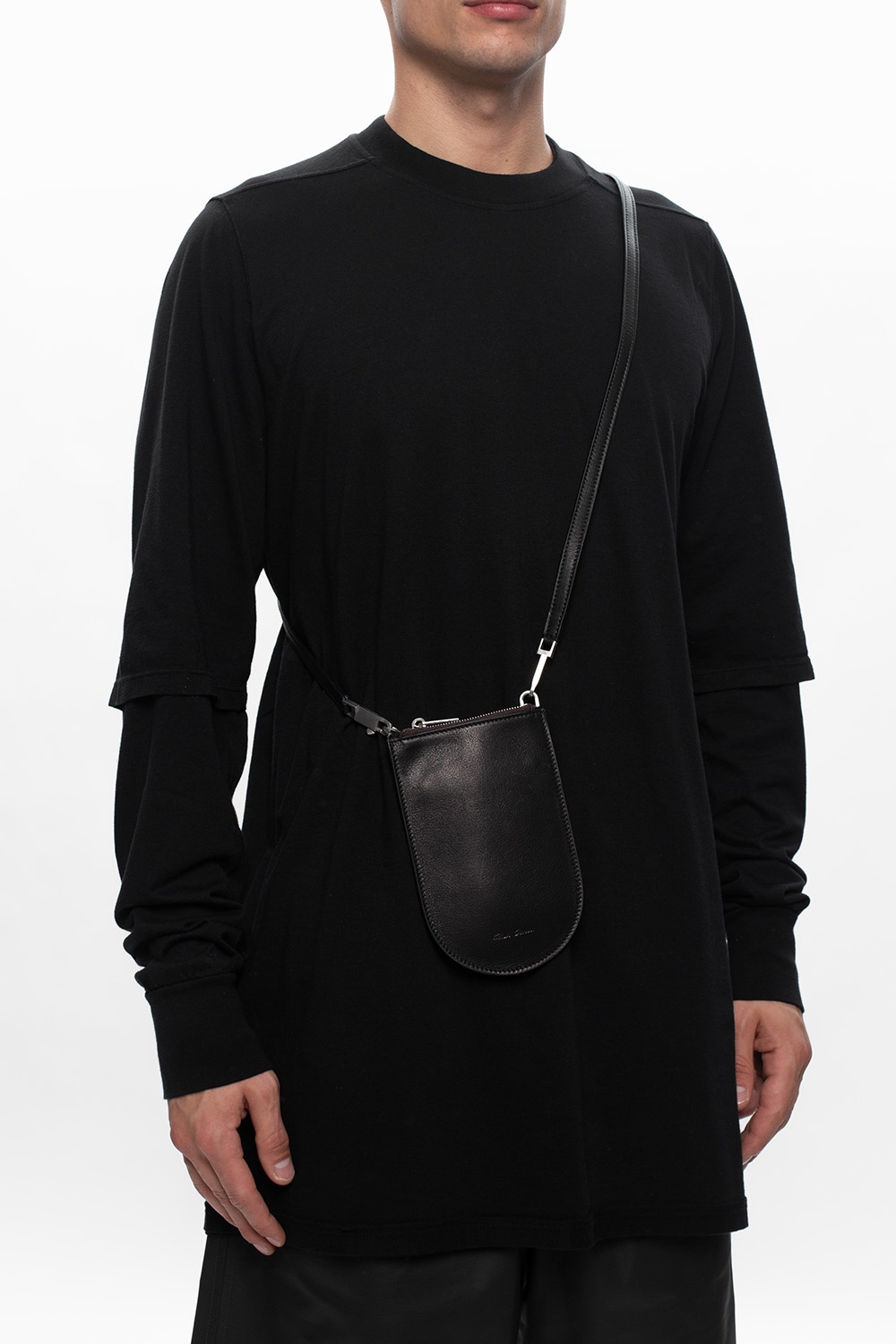 logo-plaque matelassé shoulder bag | Rick Owens Pouch with strap